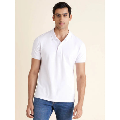 Celio* Solid Regular Fit Cotton White T-Shirt
