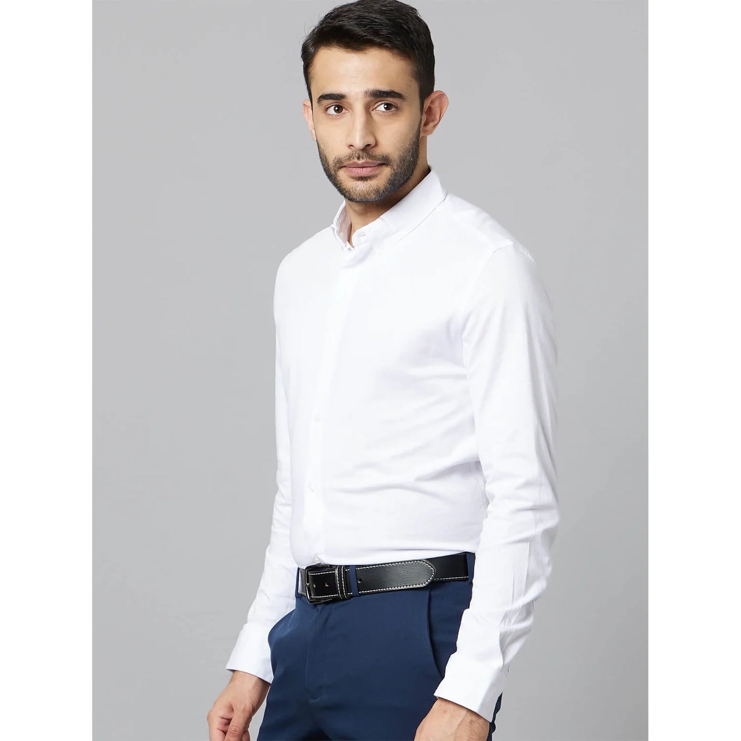 White Solid Cotton Shirt