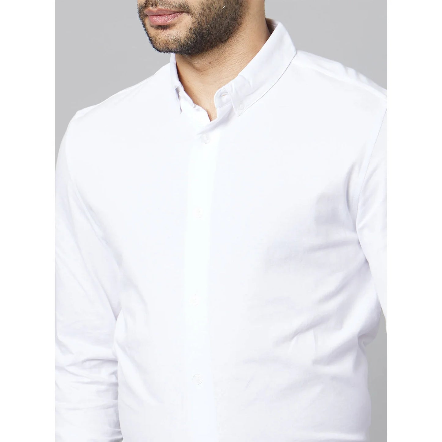 White Solid Cotton Shirt