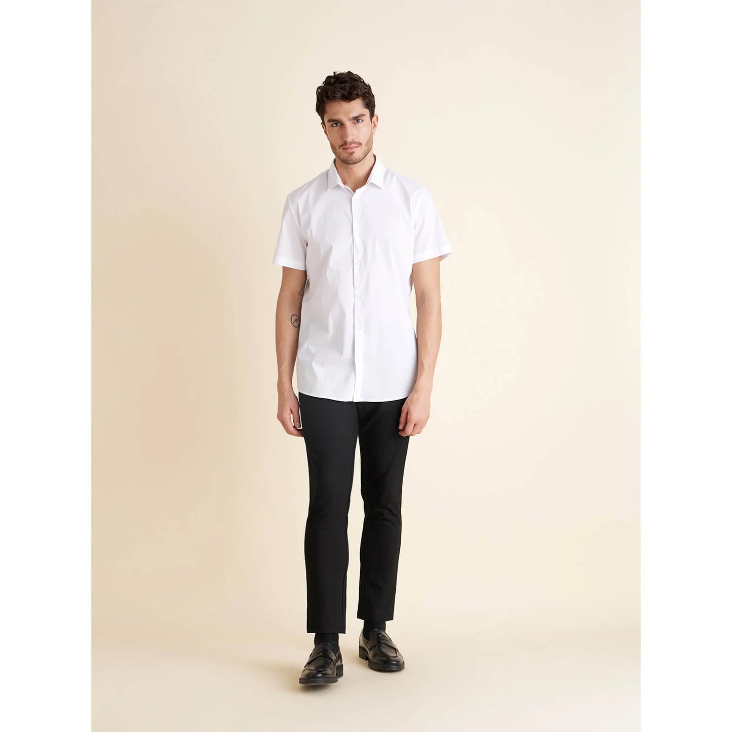 White Solid Cotton Shirt