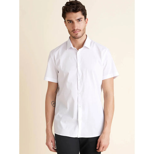 Celio* Solid Regular Fit Cotton White Shirt