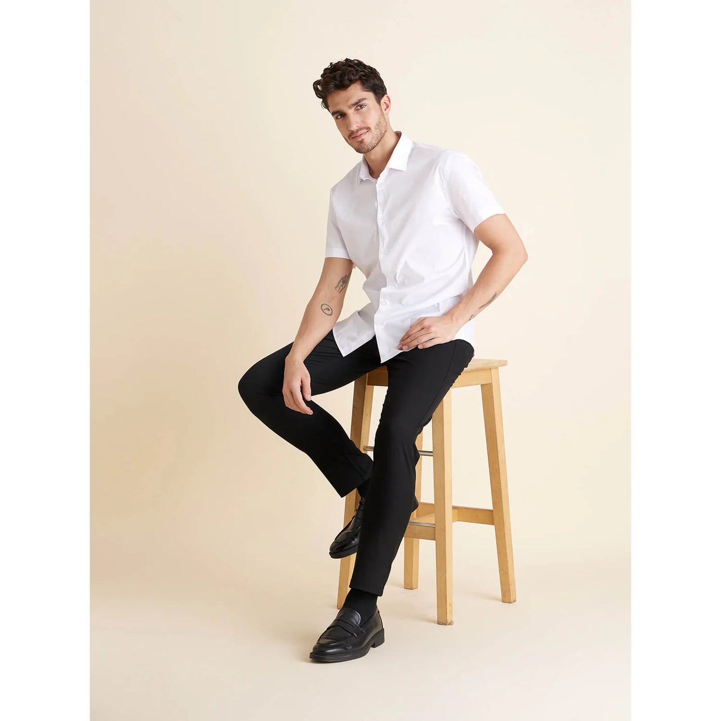 White Solid Cotton Shirt