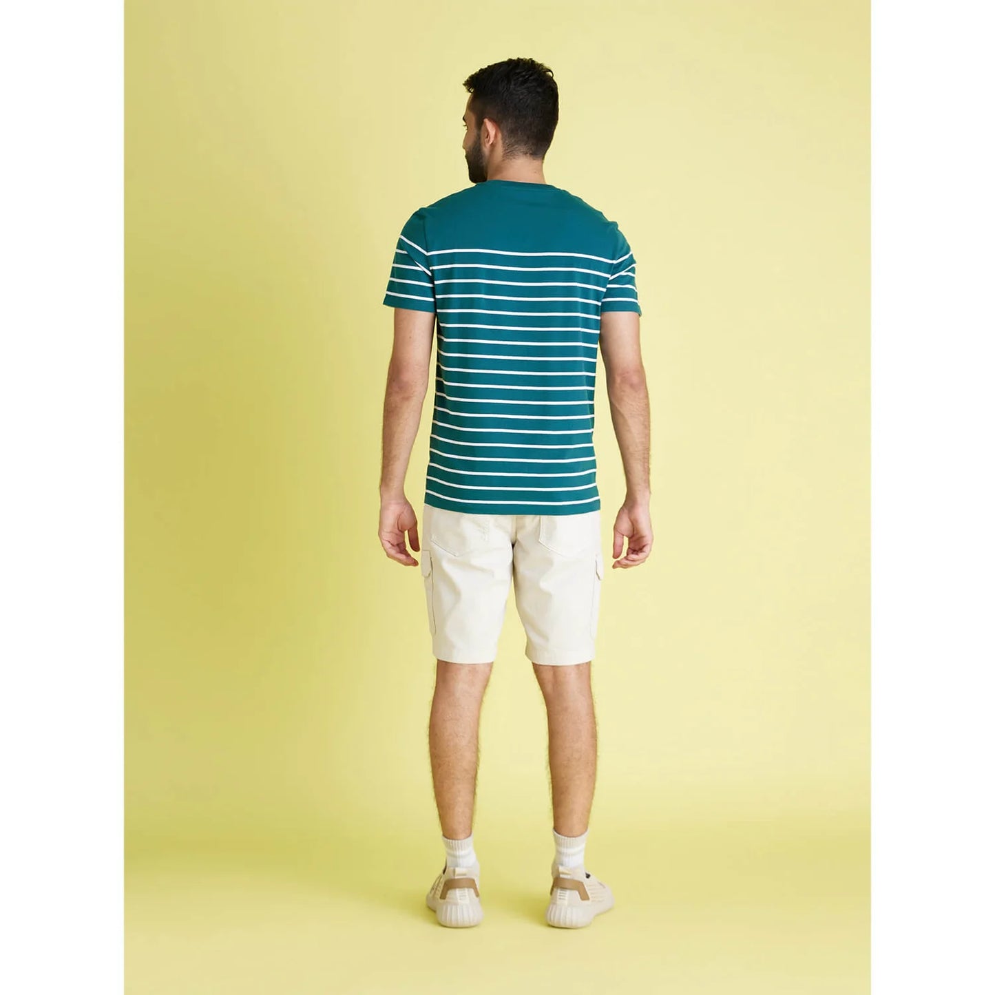 Green Striped Cotton T-shirt