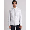 Celio* Solid Regular Fit Cotton White Shirt