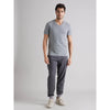 Celio* Solid Regular Fit Cotton Grey T-Shirt