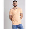 Celio* Solid Regular Fit Cotton Peach T-Shirt