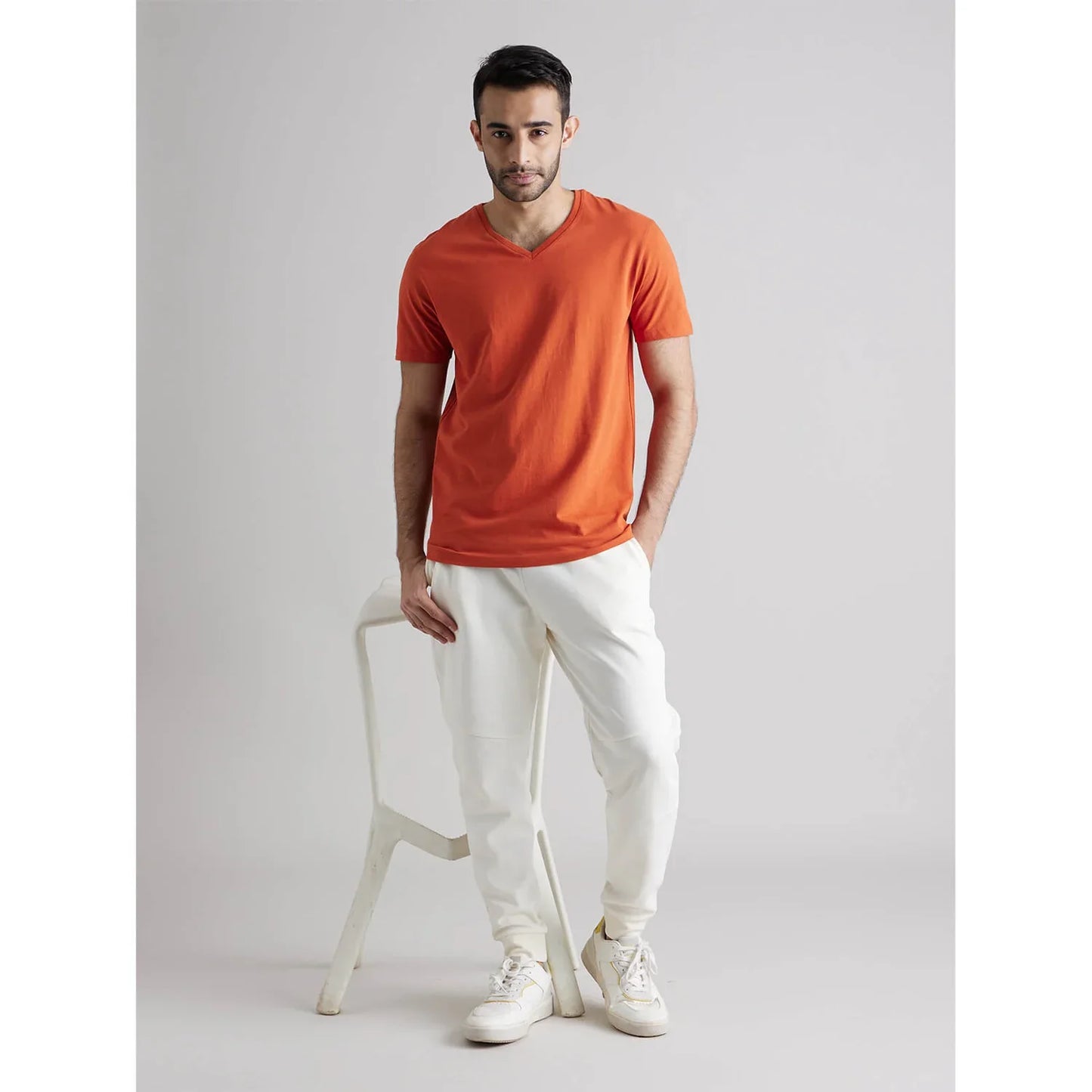 Rust Solid Cotton T-Shirt