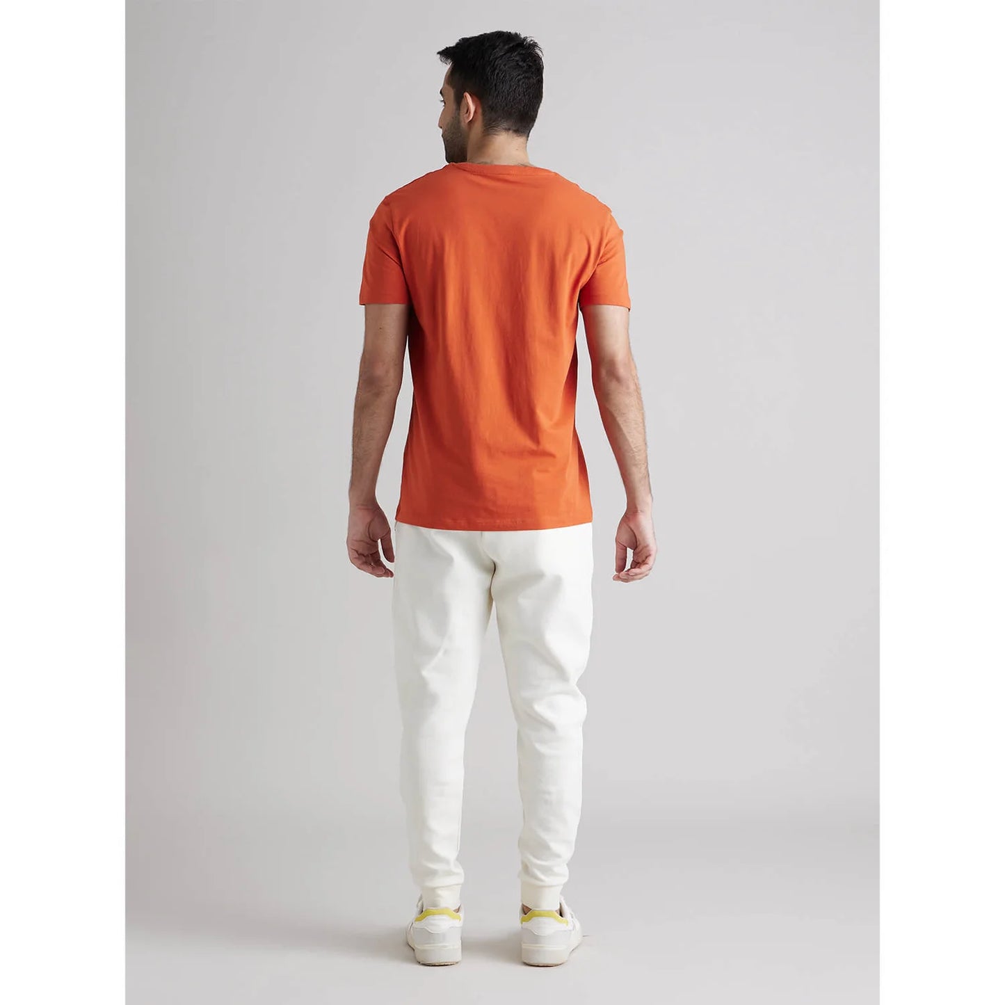 Brown Solid Cotton T-shirt