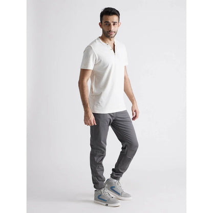 White Solid Polycotton T-Shirt