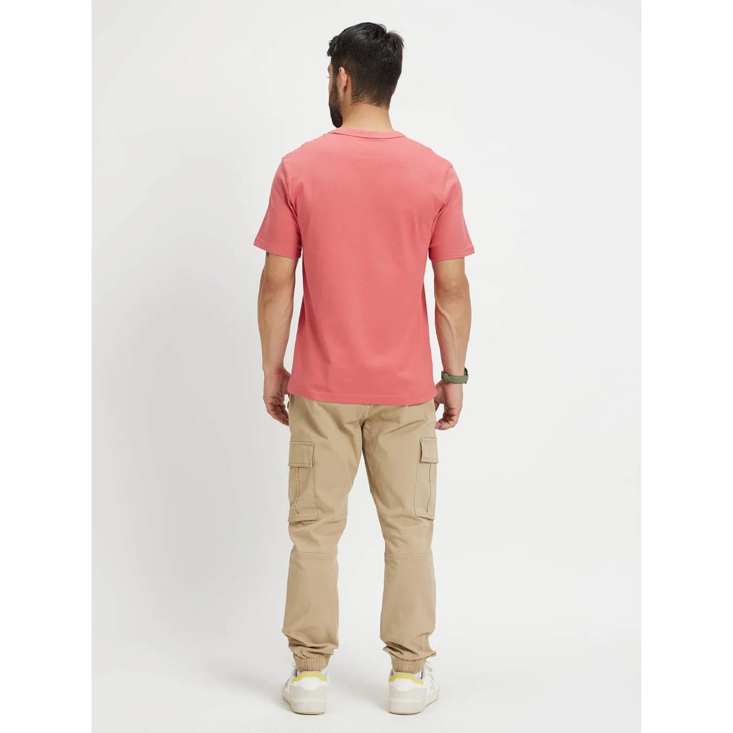 Pink Solid Cotton T-shirt