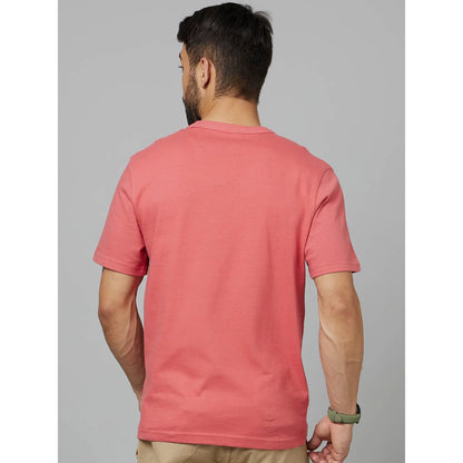 Pink Solid Cotton T-shirt