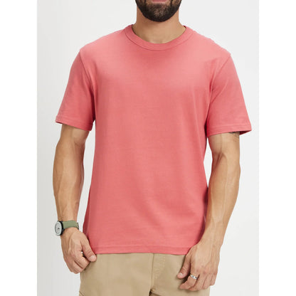 Pink Solid Cotton T-shirt