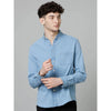 Celio* Solid Regular Fit Cotton Blue Shirt