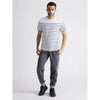 Celio* Striped Regular Fit Cotton White T-Shirts