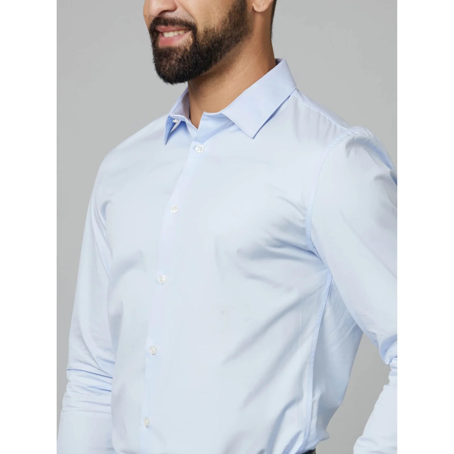 Light Blue Solid Cotton Shirt