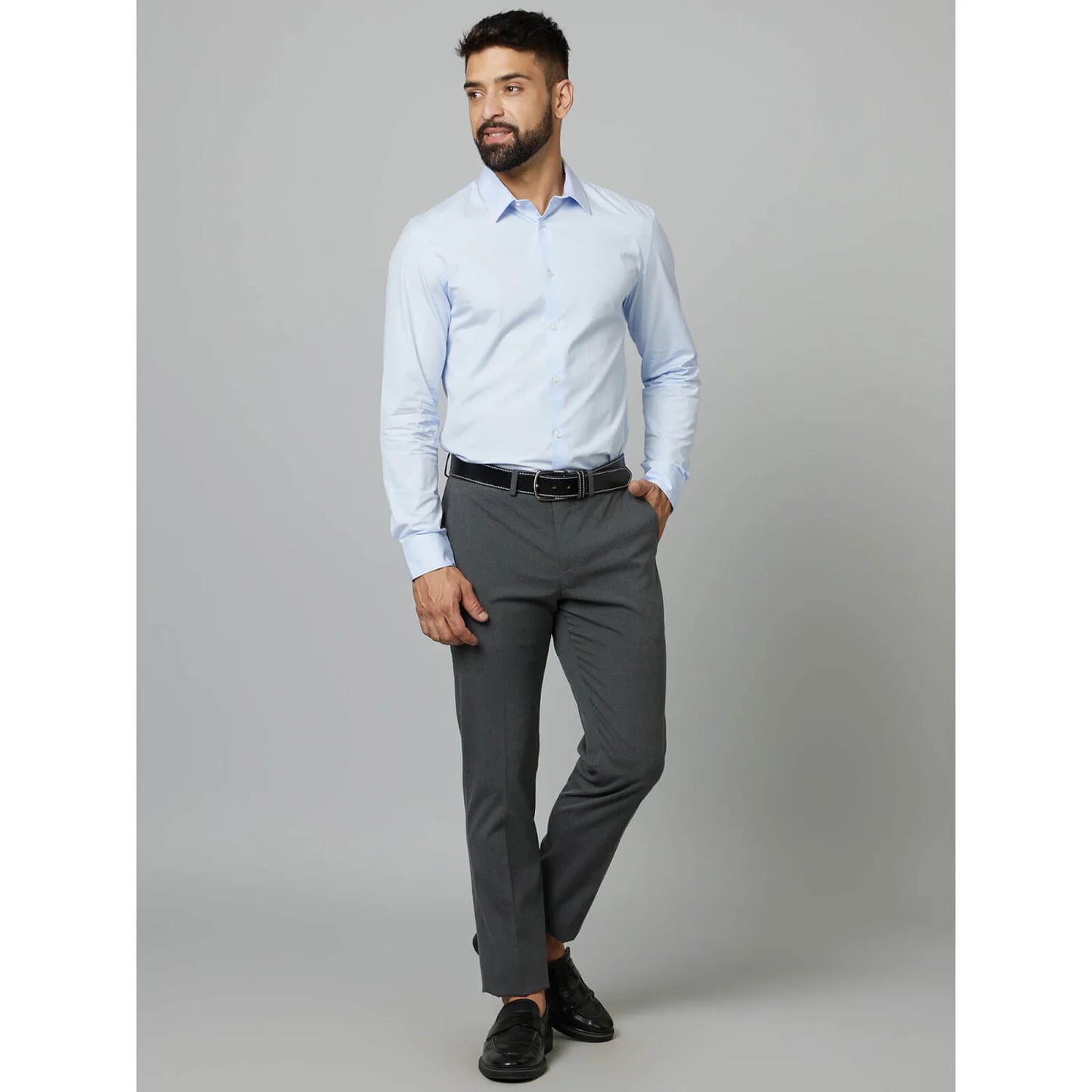 Light Blue Solid Cotton Shirt