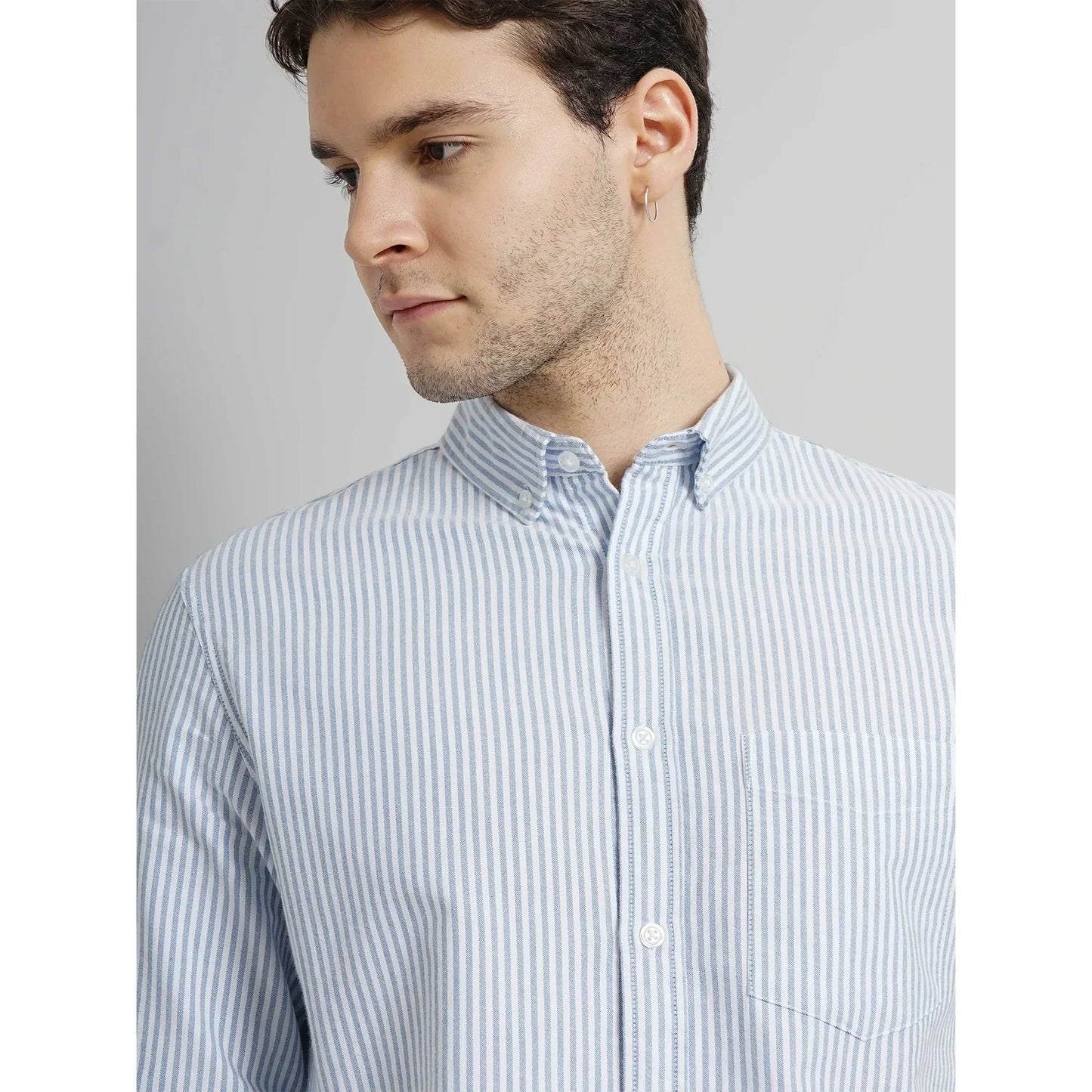 Blue Striped Cotton Shirt