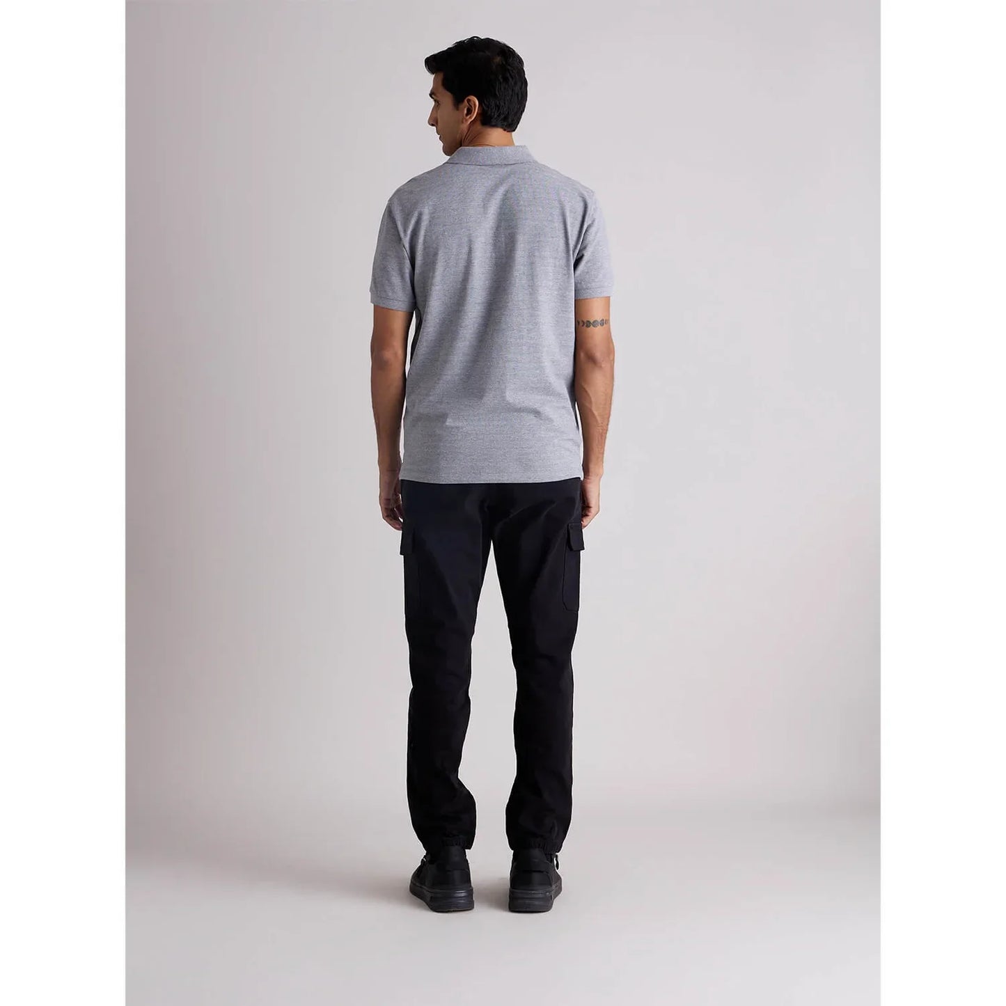 Grey Solid Cotton T-Shirt