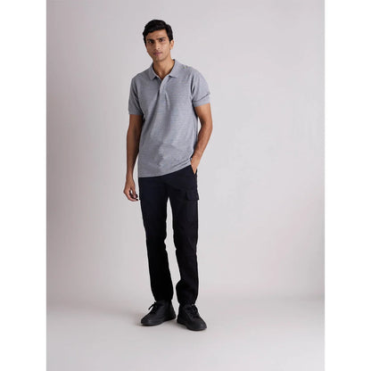 Grey Solid Cotton T-Shirt