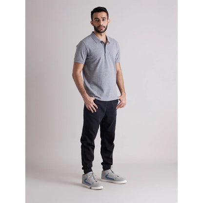 Grey Solid Cotton T-Shirt