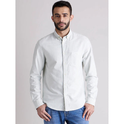 Green Solid Cotton Shirt