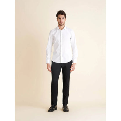 White Solid Cotton Shirt