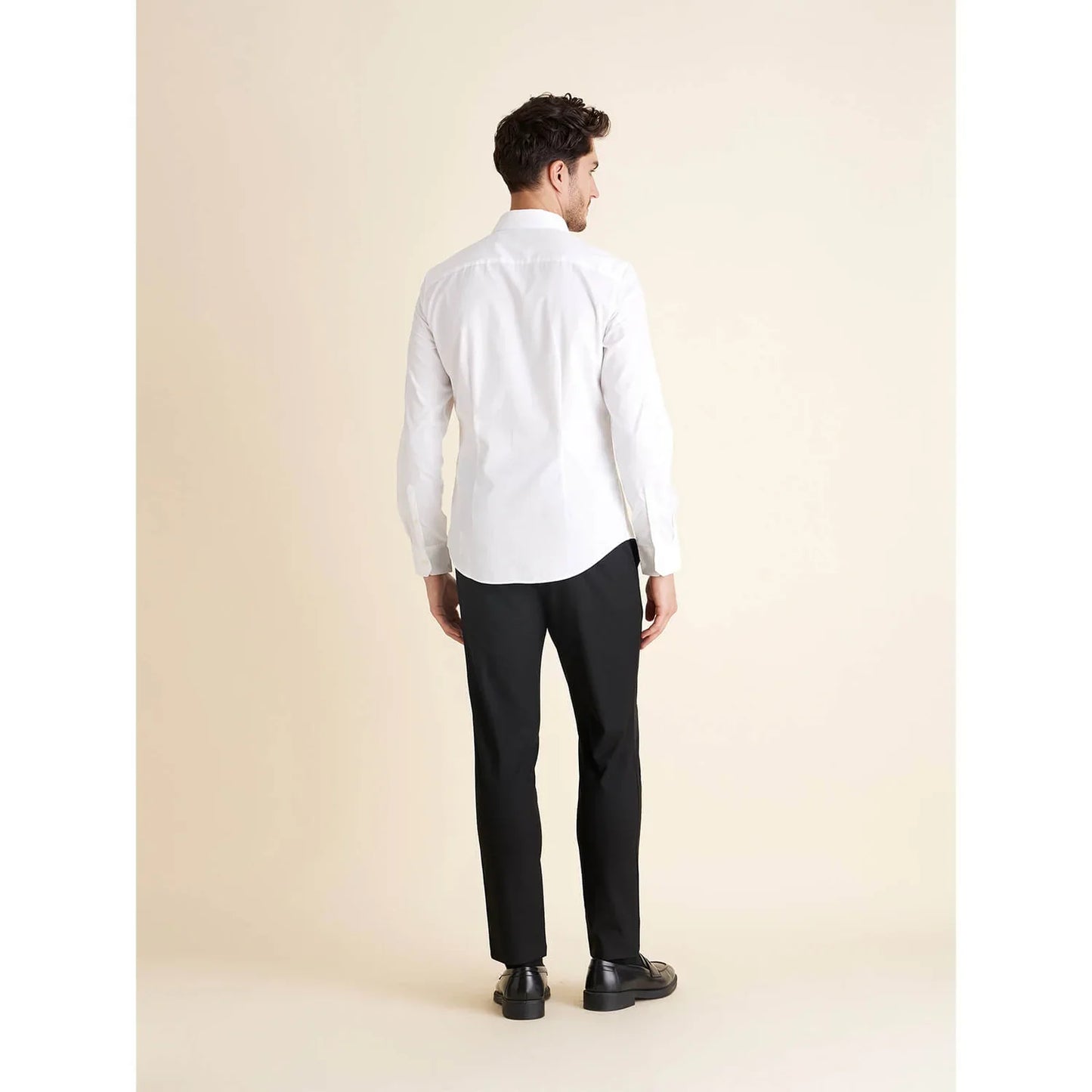 White Solid Cotton Formal Shirt