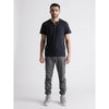 Celio* Solid Regular Fit Poly-Cotton Black T-Shirt