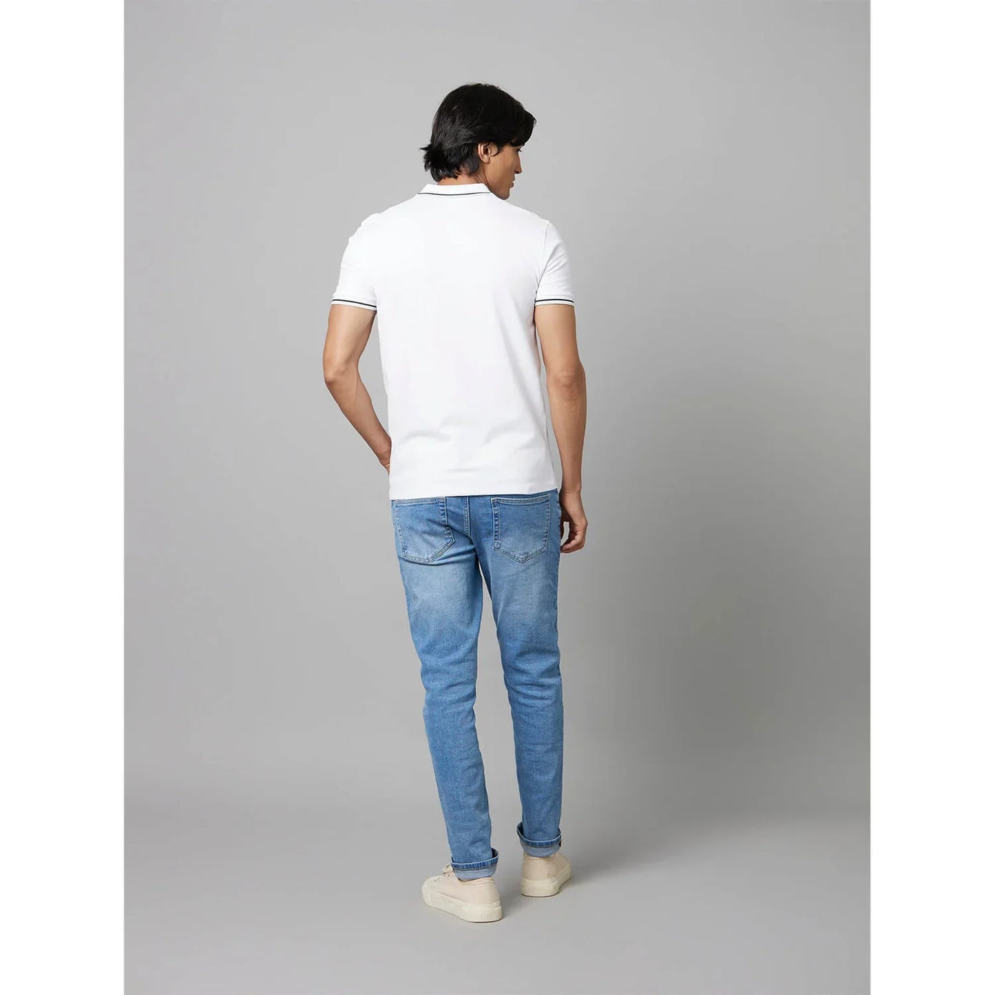 White Solid Cotton T-Shirt