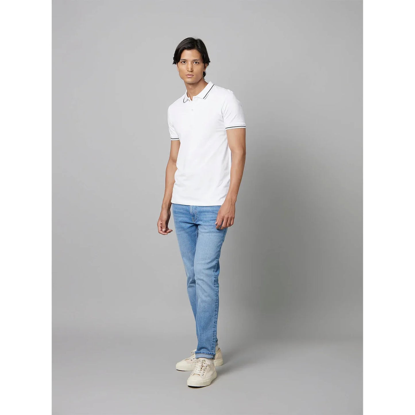 White Solid Cotton T-Shirt