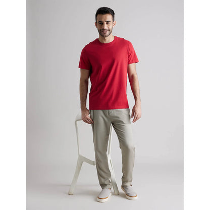 Red Solid Cotton T-shirt