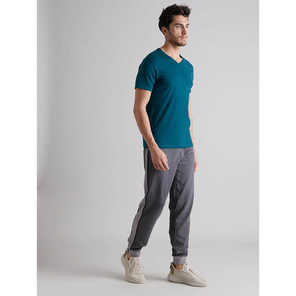 Celio* Solid Regular Fit Cotton Teal T-Shirt
