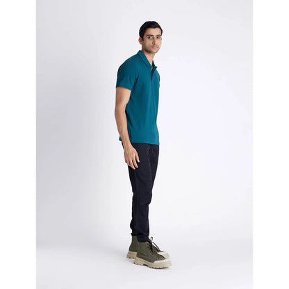 Green Solid Cotton Polo