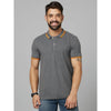 Celio* Solid Regular Fit Cotton Grey T-Shirt