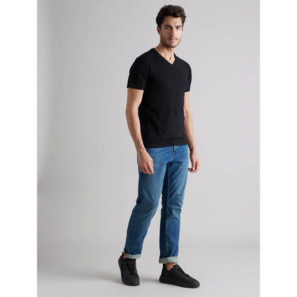 Black Solid Cotton T-shirt