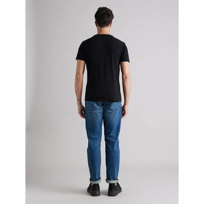 Black Solid Cotton T-shirt