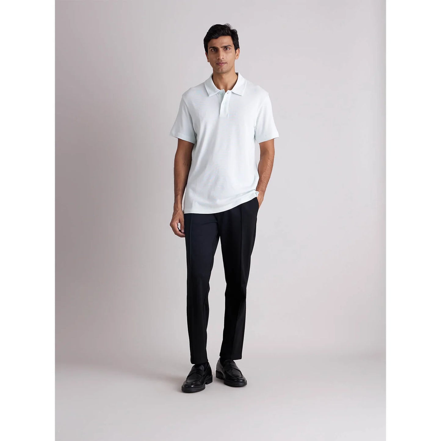 White Solid Cotton Polo