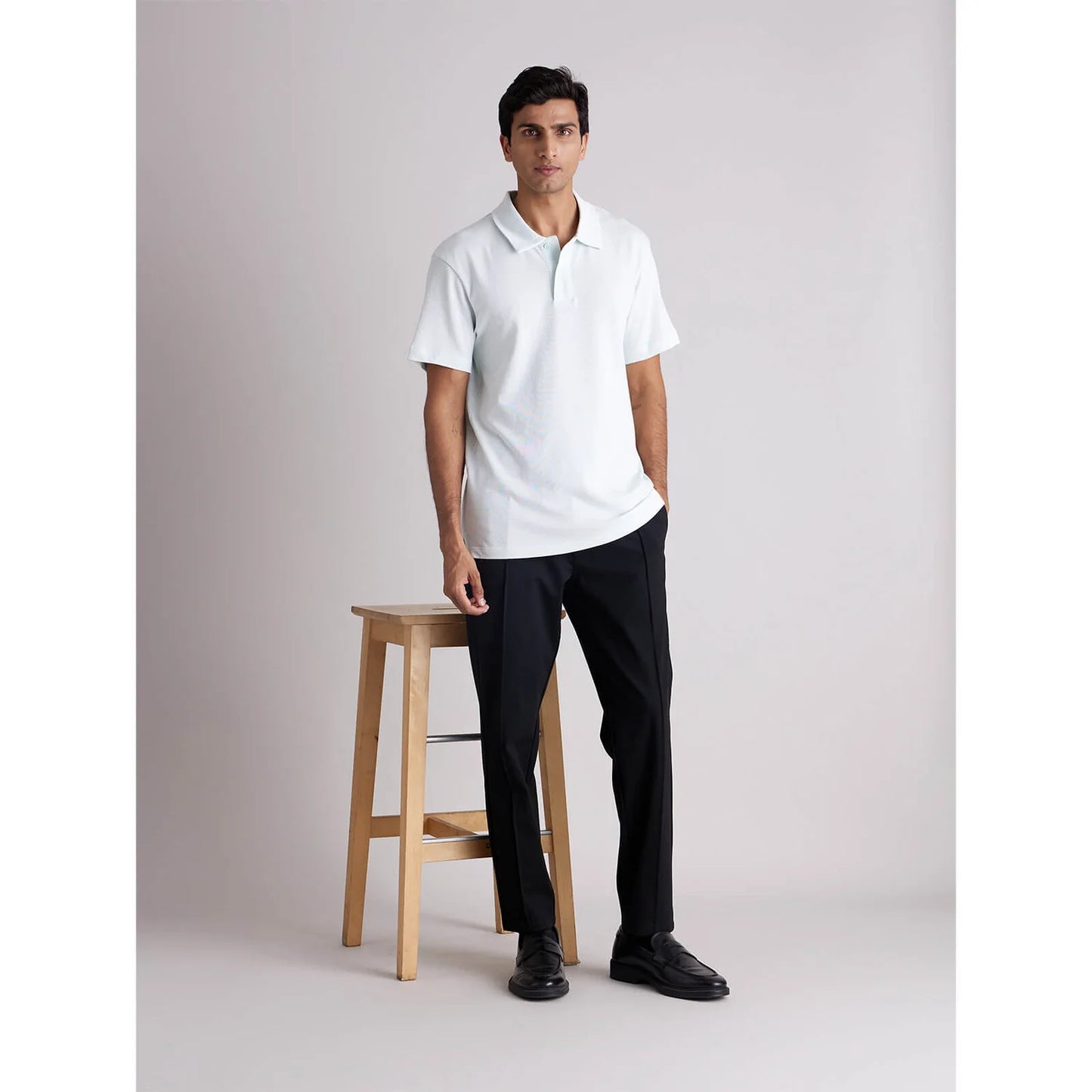 White Solid Cotton Polo