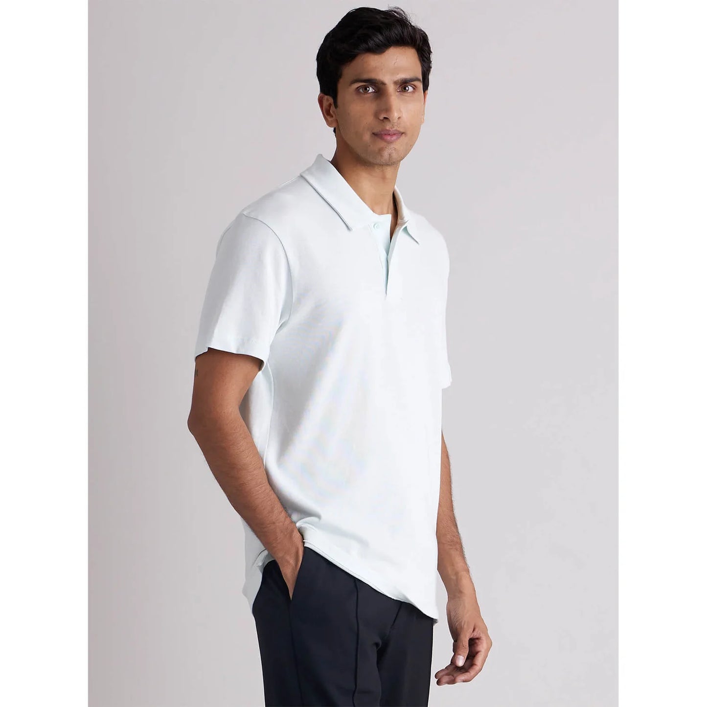 White Solid Cotton Polo