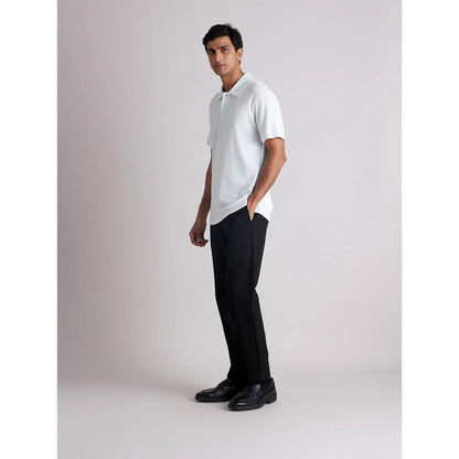 White Solid Cotton Polo