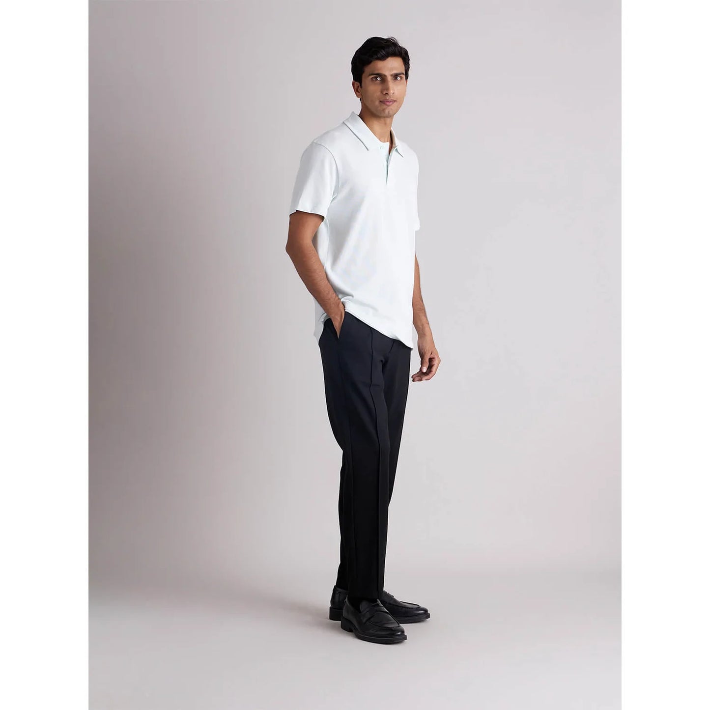 White Solid Cotton Polo