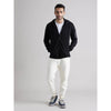 Celio* Solid Regular Fit Cotton-Blend Black Sweatshirt