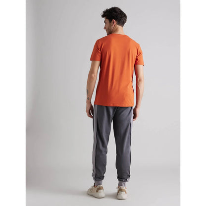 Rust Solid Cotton T-Shirt