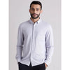 Celio* Striped Regular Fit Cotton-Blend Light Blue Shirt