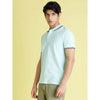 Celio* Solid Regular Fit Cotton Light Blue T-Shirt
