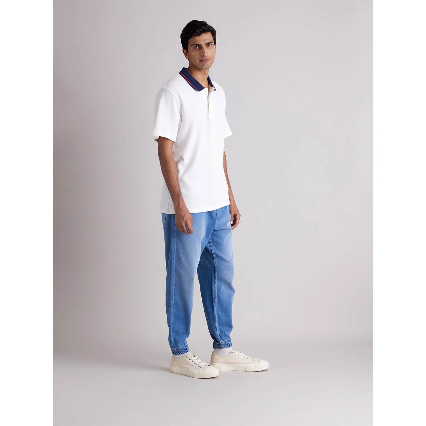 Celio* Solid Regular Fit Cotton White T-Shirt