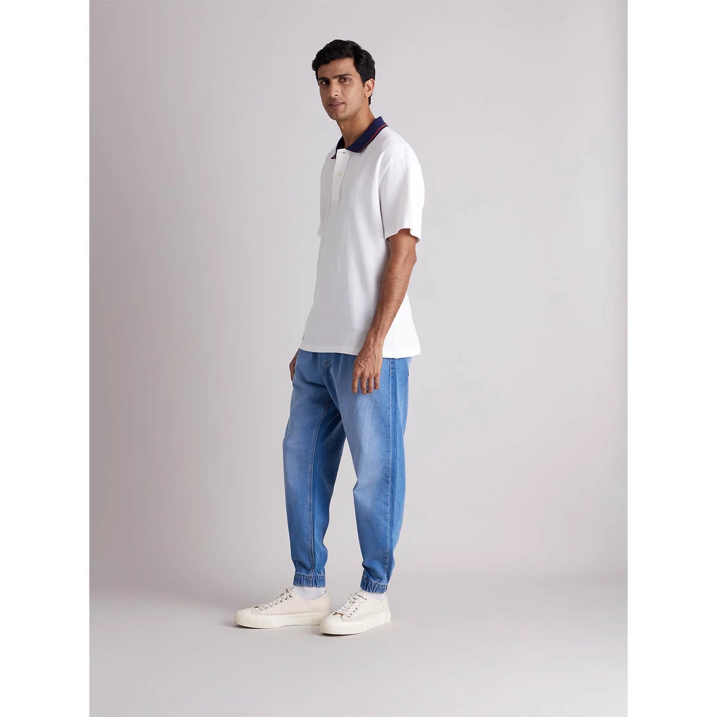 Celio* Solid Regular Fit Cotton White T-Shirt