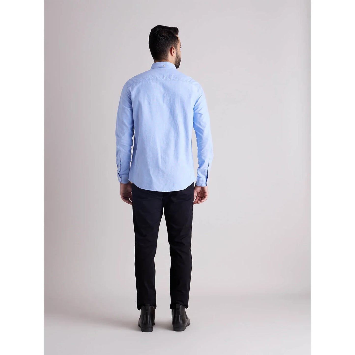 Blue Solid Cotton Shirt