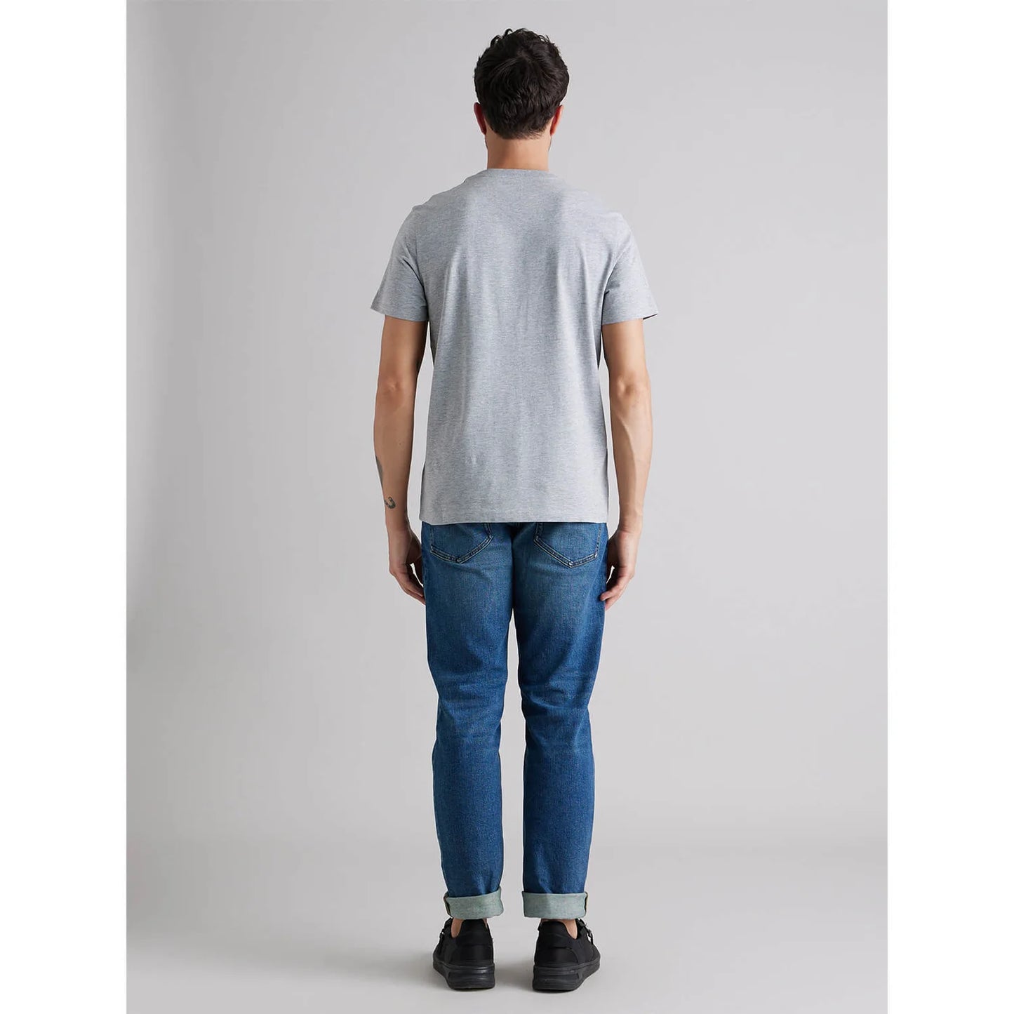 Celio* Solid Regular Fit Cotton Grey T-Shirt
