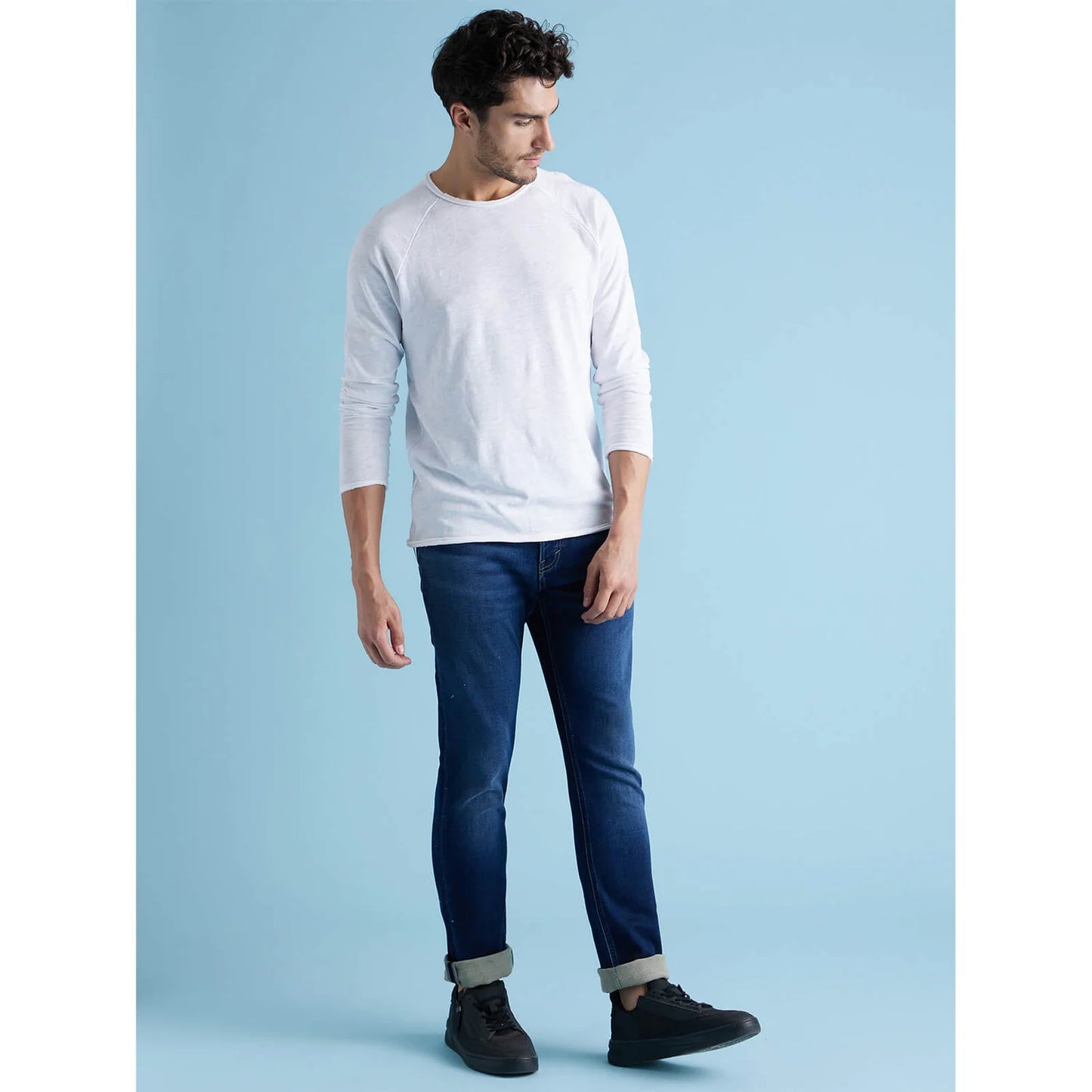 White Solid Cotton T-shirt